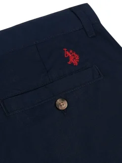 U.S. Polo Assn Bleu - US Polo Assn Short chino en lin Blend homme Outlet