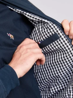 U.S. Polo Assn Bleu - . Veste Harrington en sergé de coton 100% pour hommes Clearance