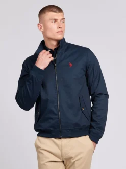 U.S. Polo Assn Bleu - . Veste Harrington en sergé de coton 100% pour hommes Clearance