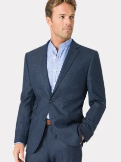 Brook Taverner Bleu - Veste de costume Donegal en laine New
