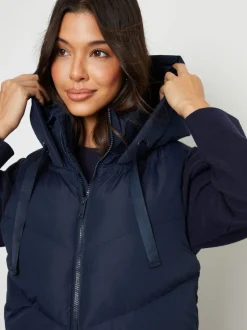 Threadbare Bleu - Veste matelassée sans manches coupe longue Outlet