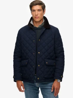 Superdry Bleu - Veste matelassée Estate Coach Clearance