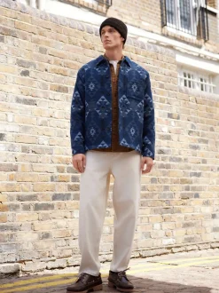 Next Bleu - Veste-chemise Navajo style Borg doublée New