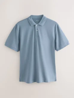 Next - Ajustement régulier - Polo Manches courtes Pique Bleu acier