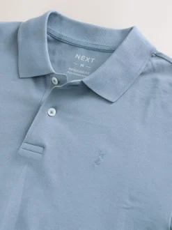 Next - Ajustement régulier - Polo Manches courtes Pique Bleu acier