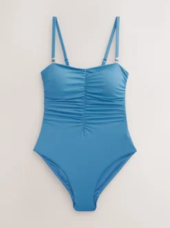 Next - Maillot de bain bandeau gainant Bleu acier Discount