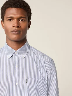 Next Bleu Bengal - Chemise Oxford boutonnée repassage facile New