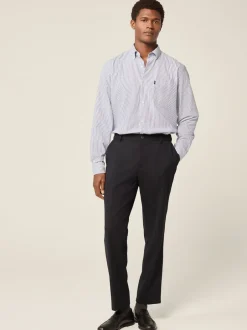 Next Bleu Bengal - Chemise Oxford boutonnée repassage facile New