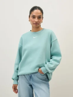 Nike - Sweat-shirt en polaire oversize à col rond Bleu Cannon Online