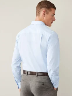 Next - Ajustement régulier - Chemises intelligentes faciles d’entretien à poignets simples Bleu clair Discount