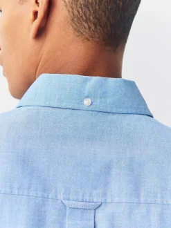 Next - Ajustement régulier - Chemise Oxford à manches longues Bleu clair Hot