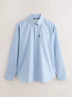 Next - Ajustement régulier - Chemises Oxford boutonnées Easy Iron Bleu clair Sale