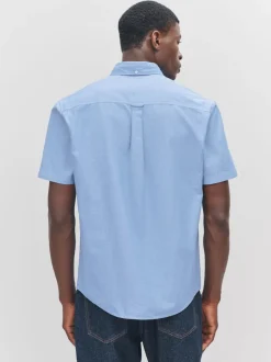 Next - Ajustement régulier - Chemise Oxford à manches courtes Bleu clair Online