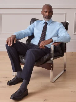 Next Bleu clair - Chemise Signature en coton satiné Best