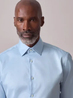 Next Bleu clair - Chemise Signature en coton satiné Best