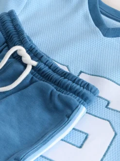 Next Bleu clair - Ensemble short universitaire à manches courtes (3mois à7ans) Clearance
