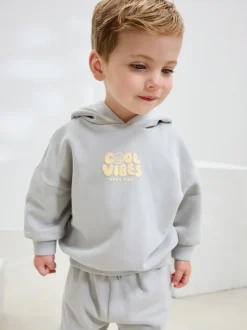 Next Bleu clair - Ensemble sweat à capuche et jogging imprimé Cool Vibes (3mois7ans)