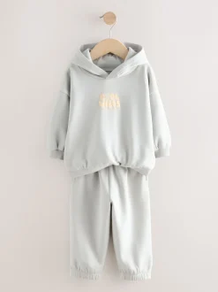 Next Bleu clair - Ensemble sweat à capuche et jogging imprimé Cool Vibes (3mois7ans)