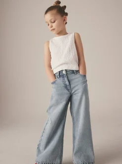 Next - Jeans à jambe large (3-16ans) Bleu clair