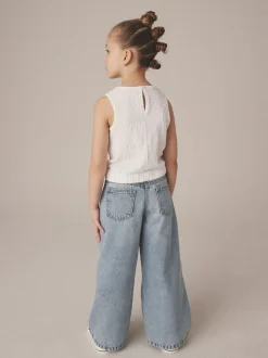 Next - Jeans à jambe large (3-16ans) Bleu clair