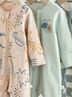 Next Bleu clair - Lot de 3 dors-bien bébé en coton sans pieds à fermeture éclair bidirectionnelle (0mois-3ans) Discount