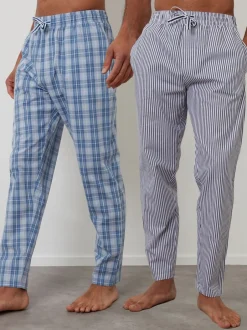 Threadbare Bleu clair - Lot de 2 pantalons de Survêtement Cotton Lounge Discount