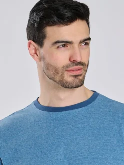 Loungeable Bleu clair - Ensemble pyjama haut en jersey et pantalon à carreaux brossé Discount