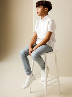 Next - Pantalon chino extensible (3-17ans) Bleu clair Clearance