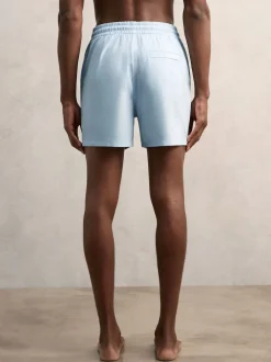 Reiss - Cliff Drawstring Shorts de bain Bleu clair New