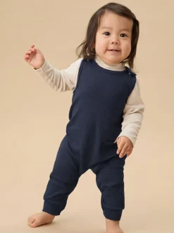 Mori Bleu clair - Salopette barboteuse côtelée Hot