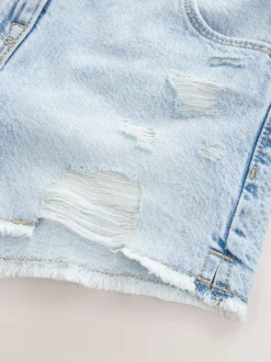 Next Bleu clair - 100Shorts en coton % Frayed Edge Distressed (3-16yrs) Clearance