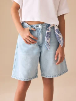 Next Bleu clair - Shorts en Denim Décontractés (3-16ans) Clearance