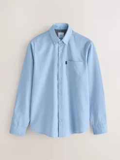 Next - Slim Fit (Slim Fit) - Chemises Oxford boutonnées Easy Iron Bleu clair Hot