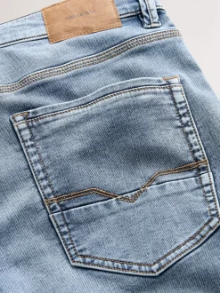 Next Bleu clair vintage - - Jeans stretch de confort Ajustement droit Clearance