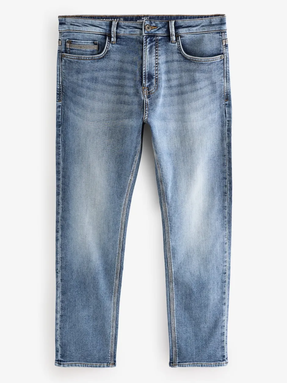 Next - Slim Fit (Slim Fit) - Jeans stretch de confort Bleu clair vintage Best