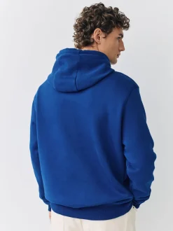 Next - Ajustement régulier - Sweat-shirt à capuche en jersey riche en coton épais Bleu cobalt Online