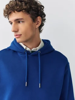 Next - Ajustement régulier - Sweat-shirt à capuche en jersey riche en coton épais Bleu cobalt Online