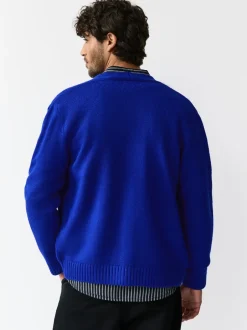 Next Bleu cobalt - Cardigan Coupe classique à motif Poitrine Brodé Outlet