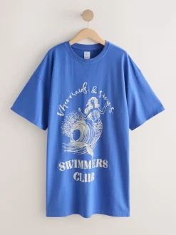 Next Bleu cobalt - Chemise de nuit graphique Hot