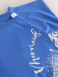 Next Bleu cobalt - Chemise de nuit graphique Hot