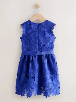 Next Bleu cobalt - Robe occasion en dentelle (3-16ans) Discount