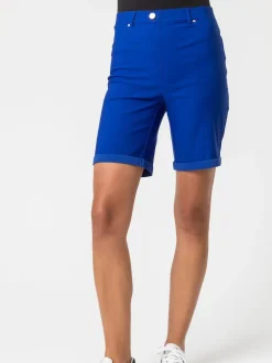 Roman - Short extensible à revers Bleu cobalt Discount