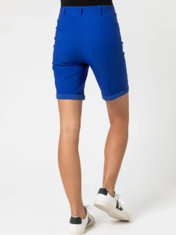 Roman - Short extensible à revers Bleu cobalt Discount