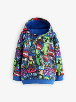 Next Bleu cobalt - Sweat-shirt à capuche Minecraft (3-16ans) Clearance