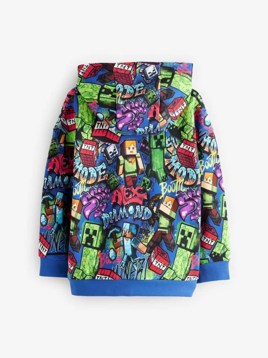Next Bleu cobalt - Sweat-shirt à capuche Minecraft (3-16ans) Clearance