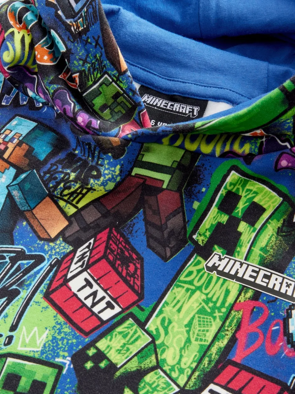 Next Bleu cobalt - Sweat-shirt à capuche Minecraft (3-16ans) Clearance
