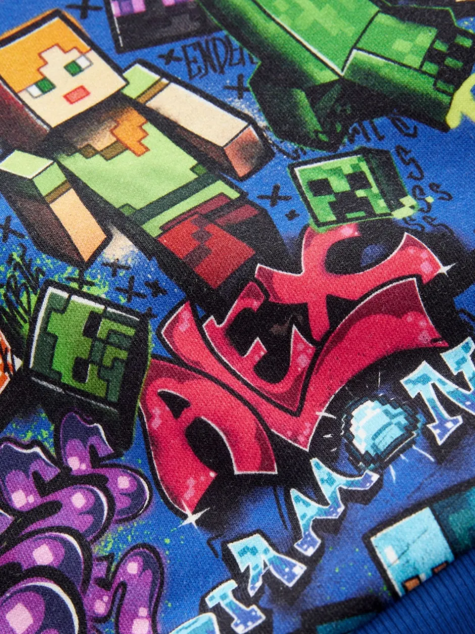 Next Bleu cobalt - Sweat-shirt à capuche Minecraft (3-16ans) Clearance