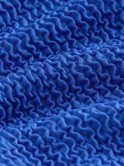 Next Bleu cobalt froissé - Maillot de bain rash à manches longues Discount