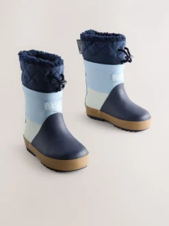 Next Bleu color block Bluey - Bottes en caoutchouc thermique Thinsulate™ avec extrémité doublée Best