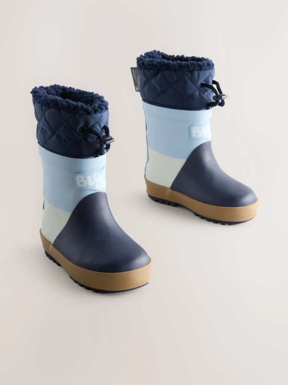 Next Bleu color block Bluey - Bottes en caoutchouc thermique Thinsulate™ avec extrémité doublée Best